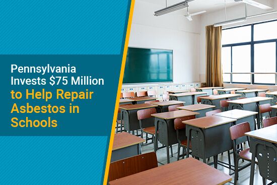 empty school classroom with possible asbestos hidden