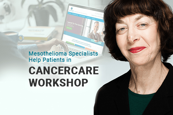 CancerCare Workshop moderator and person on a laptop